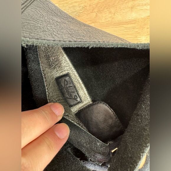 Studio 9 Women's Black Leather Knee-High Boots - Picture 7 of 10